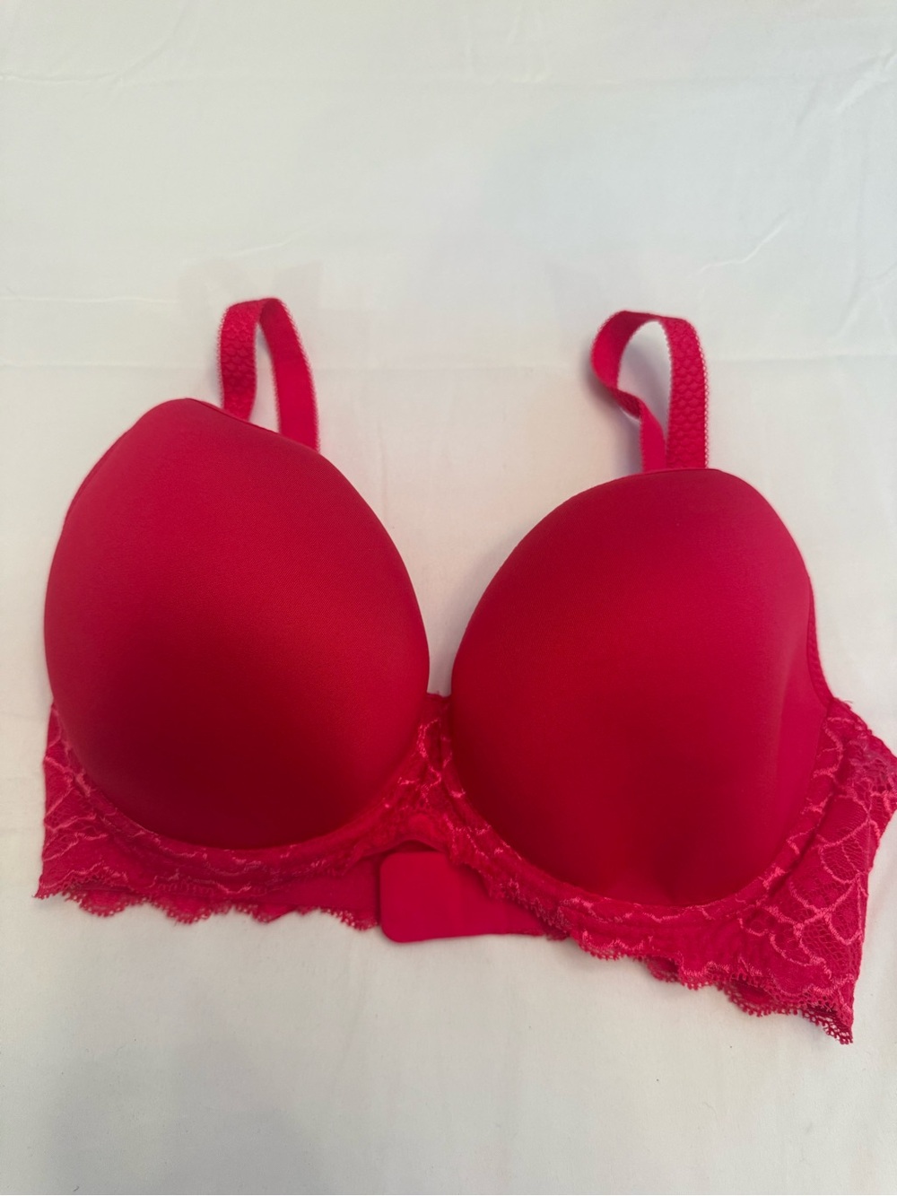 Simone Perele Vibrant Red Sculpting Bra with Lace Band